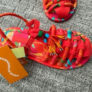 FARM RIO tropical beaded tube strap sandals BRAND NEW WITH TAGS